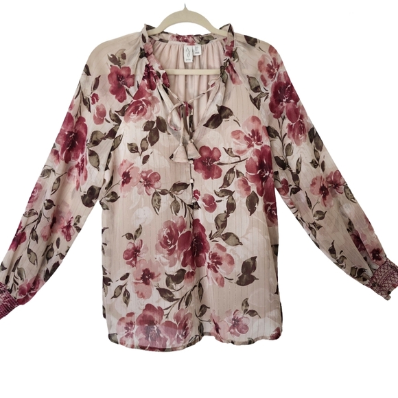Joie Tops - Joie Cecarina Floral Romantic Peasant Blouse Size Large
